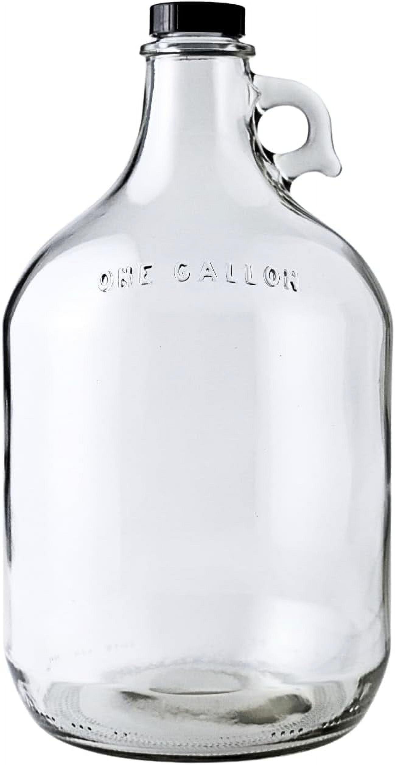 Glass Water Bottle Includes 38 mm Polyseal , 1 gallon acity, Clear