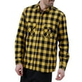 thumbnail image 1 of FastRockee Mens Flannel Shirt Long Sleeve Plaid Shirts for Men Button Down Shirts Soft 100% Cotton Casual Regular Fit Yellow Small, 1 of 6