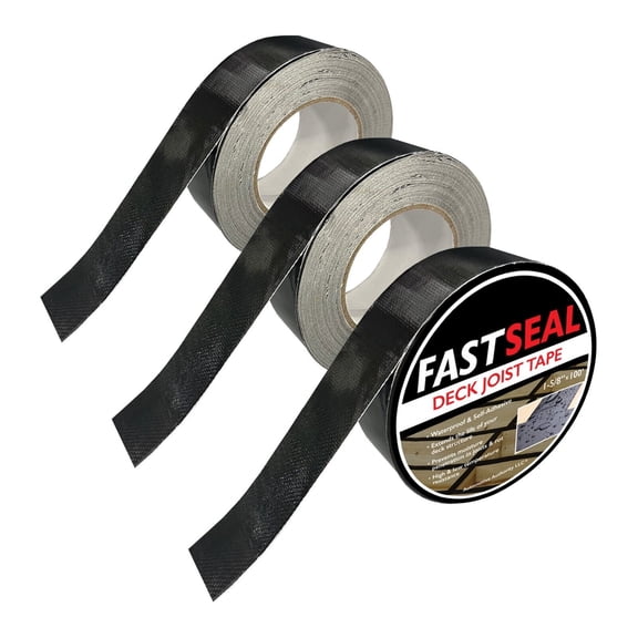 FastSeal Deck Joist Tape 1-5/8" x 100', Waterproof Weather Resistant Self-Adhesive Joist Tape, Anticorrosion Flashing Tape for Wood Joists Beams (3 Pack, 1-5/8" x 100')