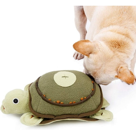 FastSun Dog Snuffle Toy Dog Food Hiding Toys Dog Turtle Toy Squeaky Toy Puzzle Enrichment Snuffle Stuffed Toys for Dogs Tough Chew Teething Dog Treating Toy (Turtle)