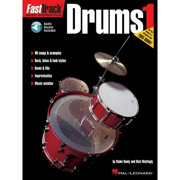FastTrack Music Instruction Fasttrack Drums Method Book 1 Beginner Drum Lessons Songbook with Online Audio Hal Leonard Drum Sheet Music Book Learn t, (Paperback)