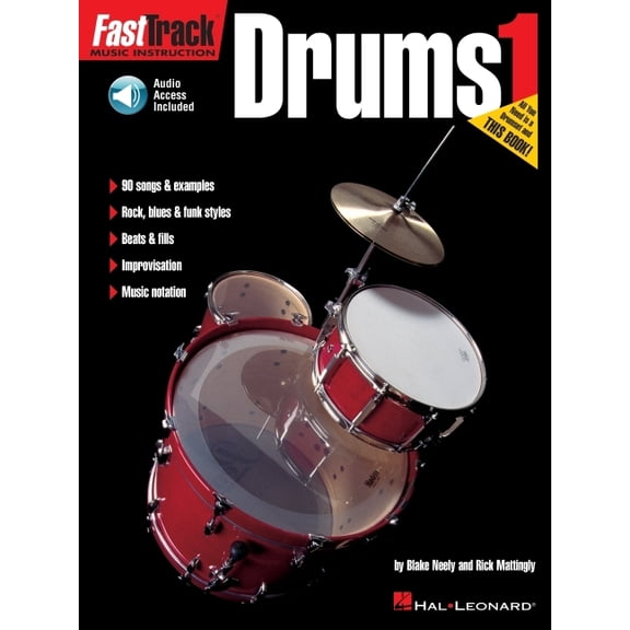 FastTrack Music Instruction Fasttrack Drums Method Book 1 Beginner Drum Lessons Songbook with Online Audio Hal Leonard Drum Sheet Music Book Learn t, (Paperback)