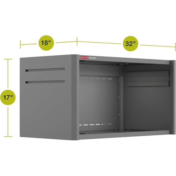 FastTrack Single Open Garage Storage Cabinet Grey Heavy Duty Steel Lockable Stackable Tool Organizer for Home Workshop