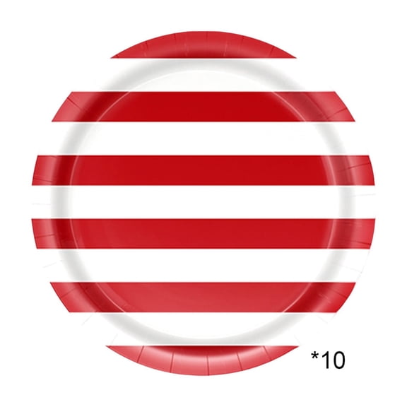 FastXmas 10 Pcs American Flag Patriotic Party Plates - Disposable Tableware Paper Dinner Plates Set for 4th of July, Independence Day, Camping Party Dinner Use(9*9 Inch)