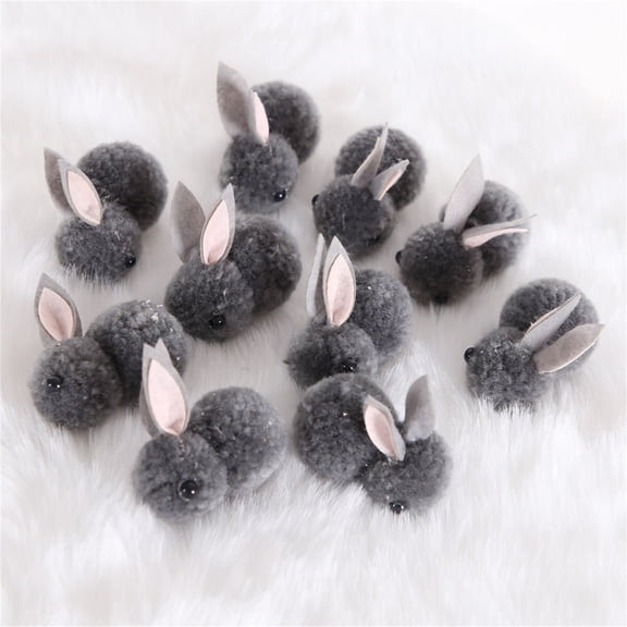 FastXmas 10Pc 2.1"x2.1" Mini Plush Easter Bunny Animals Gift, Miniature Stuffed Rabbit, Soft Tiny Stuffed Animals Easter Bunnies Plush Rabbit for Easter Gift, for DIY Hair Decor