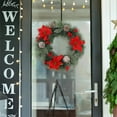 thumbnail image 1 of FastXmas 11.8 Inch Christmas Wreaths Decorations Red Flowers Pine-Needles and Pinecone Christmas Garland Hanging Ornaments Realistic Wreaths Decor for Door Winter Indoor Outdoor Christmas Party, 1 of 6