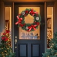 thumbnail image 1 of FastXmas 11.8 Inch Christmas Wreaths Decorations Red Flowers Pine-Needles and Pinecone Christmas Garland Hanging Ornaments Realistic Wreaths Decor for Door Winter Indoor Outdoor Christmas Party, 1 of 6