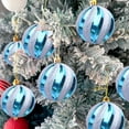 thumbnail image 1 of FastXmas 12 Pcs Christmas Tree Hanging Ornaments, Christmas Decorations 2.36" Striped Glitter Decorative Ball Pendants with Rope, Shatterproof Plastic Xmas Tree Bauble Sphere for Party Holiday, 1 of 6
