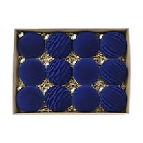 FastXmas 12pcs Christmas Balls Decorations Set,Flocked Christmas Tree Pendant Balls, 2.4inch Ornaments Plastic Balls,Xmas Hanging Ornaments Decoration for Home,Xmas Tree,Holiday,Party,Wedding Decor