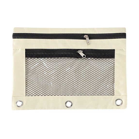 FastXmas 1Pack Pencil Pouch 3 Ring, Large Capacity, Smooth Zipper with 2 Pocket Pencil Pouches Case Binder Cosmetic Bag for All Students(9.8 * 7.5 Inch)