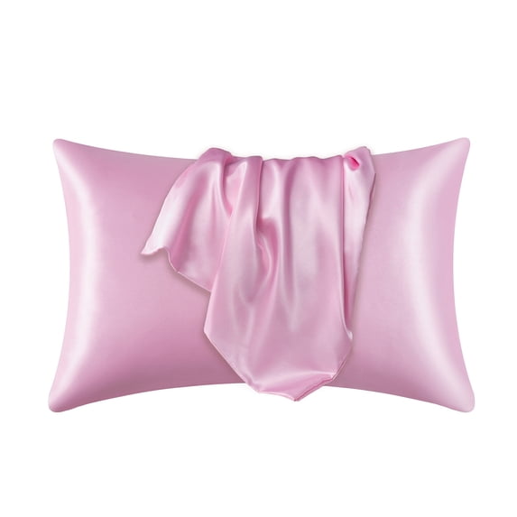 FastXmas 2 Pcs Silk Pillow Cases, 20x30 inch Soild Color Satin Pillow Cover with Envelope Closure, Soft Silky Breathable Wrinkle-Free Cooling Pillowcase Beauty Sleep Bed Pillow Cover for Hair and Skin