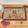 thumbnail image 1 of FastXmas 23.6 x 15.7 In Christmas Floor Mat Decoration Merry Christmas Style Living Room Mat with Dog Cat Printd for Bedroom Round Area Rug Ornament for Sofa Bedroom Entrance Pathway Front Door Floor, 1 of 6