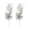 thumbnail image 1 of FastXmas 2Pcs Christmas Tree Decoration 5.9*16.9 Inch Plastic Simulation Flowers Decorations Christmas Artificial Glitter Flowers Branch Ornaments for Weddings Parties Holiday Home Decorations Gifts, 1 of 6
