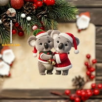 FastXmas 3.14 Inch Christmas Animals Series Acrylic Hanging Decorations,2D-Flat Acrylic Decorative Pendants,Shatterproof Hanging Decorations for Car,Christmas Tree,Bedroom,School Bag Decor