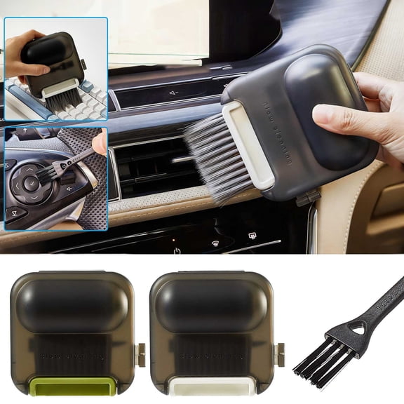 FastXmas 3 In1 Keyboard Phone Gap Cleaning Kit, Phone Speaker Charge Hole and KeyBoard Gap Dustremoval Car Cleaning Brush Set, Portable Dusty Cleaning Kit for Students and Wokers(1Pc 4.4x4.1 In)