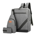 thumbnail image 1 of FastXmas 3 Pcs Laptop Backpack Set, Large Capacity Oxford Cloth College School Bag with USB Charging Port, Lightweight Minimalist Travel Business Backpack & Sling Chest Bag & Purse for Men & Women, 1 of 9