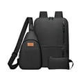 thumbnail image 1 of FastXmas 3 Pcs Laptop Backpack Set, Large Capacity Oxford Cloth Travel Backpack with USB Charging Port, Lightweight Waterproof Business Backpack & Sling Chest Bag & Purse for Men & Women, 1 of 9