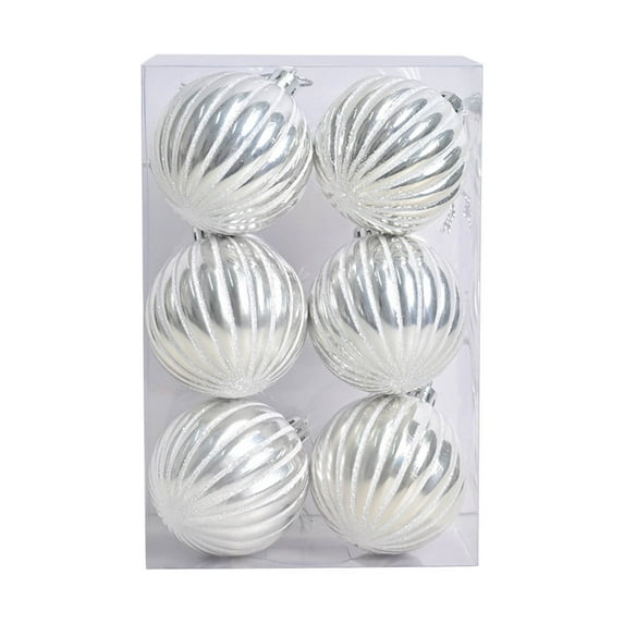 FastXmas 6 Pcs Balls Set for Christmas Tree Ornaments, 2.4 Inch/6 cm Electroplated Patterns Hanging Xmas Balls for Tree Decoration,Different Shape Baubles Decorations for Xmas Tree,Home,Wreath Decor