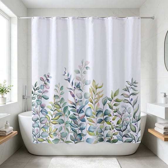 FastXmas 70 x 70 Inch Shower Curtain Floral Patterns Printed Decoration Waterproof Shower Curtain With Hooks Easily Install Shower Curtain,Machine Washable