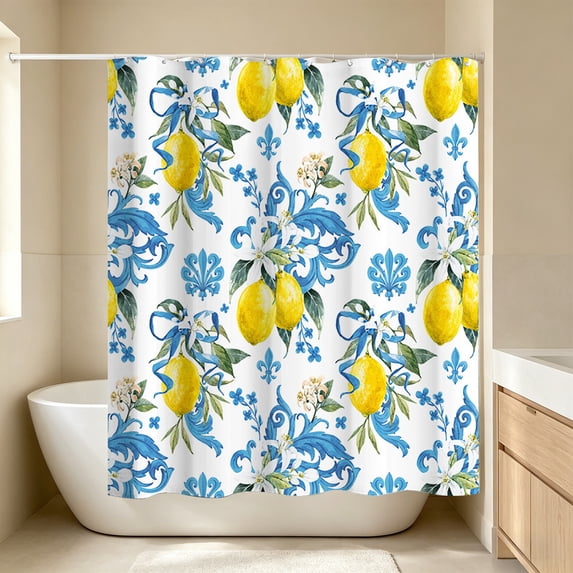 FastXmas 70 x 70 Inch Shower Curtain Floral Patterns Printed Decoration Waterproof Shower Curtain With Hooks Easily Install Shower Curtain,Machine Washable