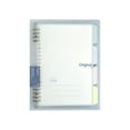 thumbnail image 1 of Lksixu 8 Ring Binder Notebook, Frosted PVC Softcover A5 Lined Writing Notebook with Tabs, Refillable 120 Pages Thicken Ruled Paper Loose Leaf Journal Notepad Office Supplies for Work Travel, 1 of 9