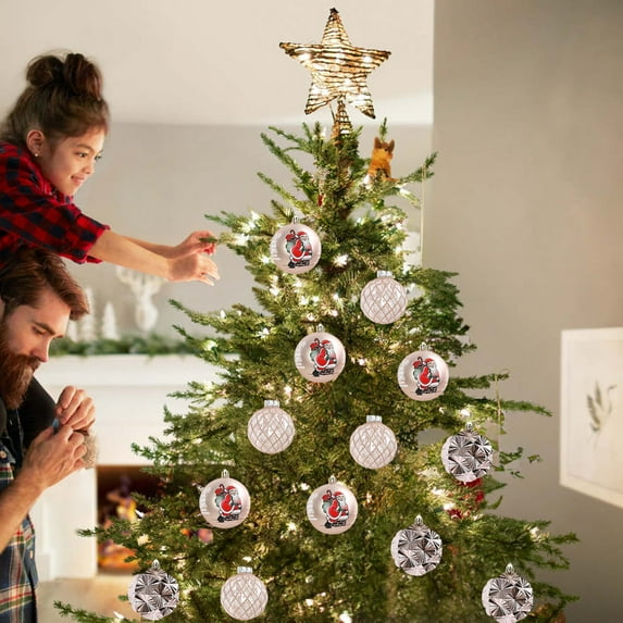 FastXmas 9 PCS Set Christmas Vintage Christmas Balls Hanging Ornaments, 3.15 Inch Shatterproof Antique Traditional Christmas Tree Hanging Balls Ornaments for Indoor Outdoor Xmas Party Home Decor