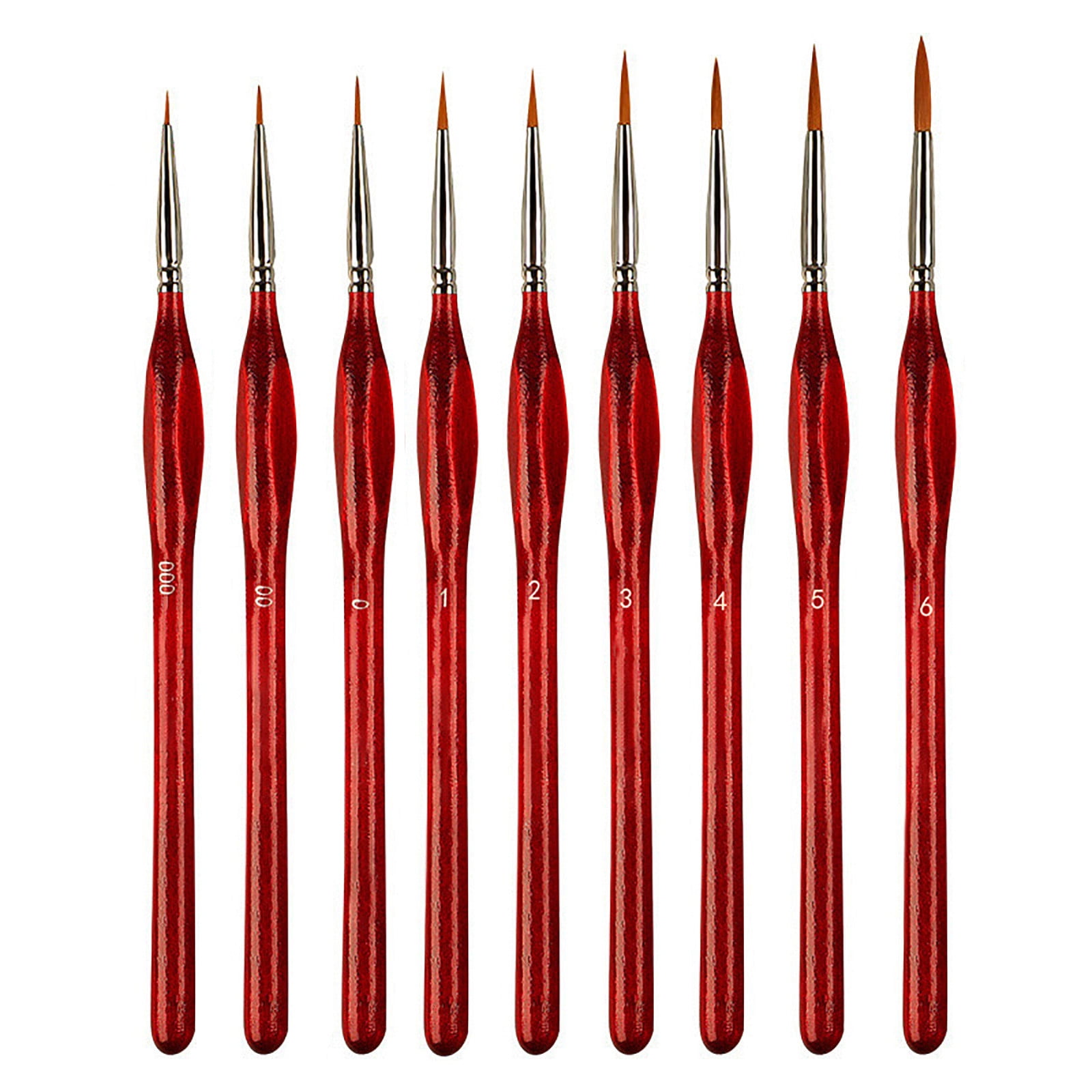 FastXmas 9 Pcs Miniature Paint Brushes Set, Triangular Grip Handles ...