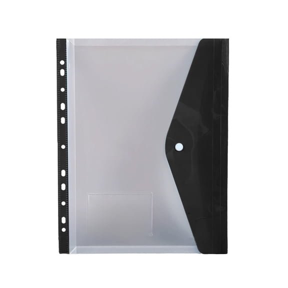 FastXmas A4 File Pouch, Plastic Envelopes Binder Folder Document Pouch with Snap Button Transparent File Storage Bag for Office College and Home(9.6*12.7 Inch)