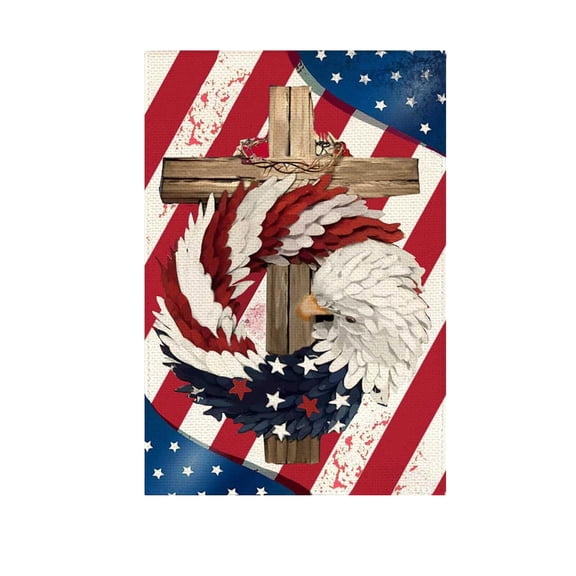 FastXmas America Independence Day Garden Flag, USA 250th Anniversary Banner 4th of July Yard Sign,Blue Red and White Patriotic Flag for Garden Patio Decor, 12x18 Inch
