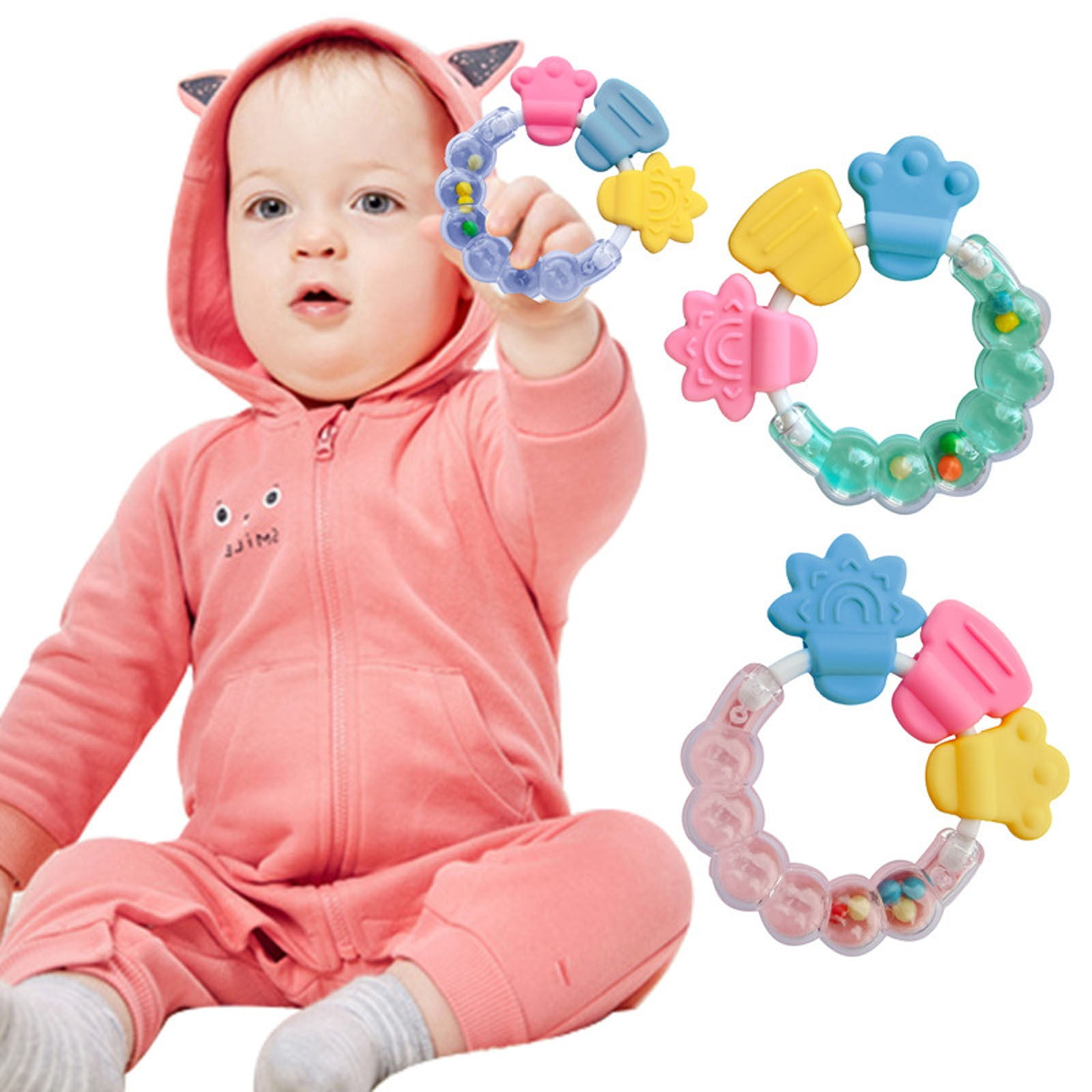 FastXmas Baby Rattles Toy Set, Baby Toys 0-6 Months Infant Toys 6-12 ...