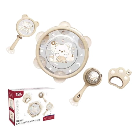 FastXmas Baby Rattles Toys 0-6 Months, Infant Sensory Teething Toys 3-12 Months, Montessori Toys Sensory Rattles & Teethers Newborn Shower Gift Girl