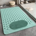 thumbnail image 1 of FastXmas Bath Tub Shower Mat, 27x15 inch Non Slip Bathtub Mat with Suction Cups, Anti Slip Shower Mat with Drain Holes Suction Cups,Shower Foot Scrubber Mat, Foot Massage Bath Mat(Green), 1 of 4