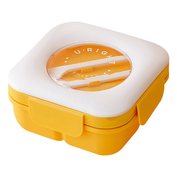 FastXmas Bento Box Adult, 34oz All-in-One Plastic Lunch Box Food Containers with Utensils, BPA-Free Leak-Proof 2-Compartment Meal Prep Container Microwave and Dishwasher Safe for School Office Travel