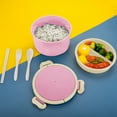 thumbnail image 1 of FastXmas Bento Lunch Box, Portable 3-Compartment Round Food Containers Lunch Box with Handle, Leak-Proof BPA-Free Reusable Meal Prep Containers Microwave & Dishwasher Safe for School Work Picnic, 1 of 7