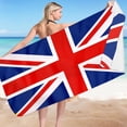 thumbnail image 1 of FastXmas British Flag Beach Towel, Microfiber Red and Blue Stripes Print Sand Free Beach Towel, Super Absorbent Lightweight Quick Dry Bath Towel Soft Skin-Friendly Sport Towels for Vacation(30"x59"), 1 of 5