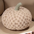 thumbnail image 1 of FastXmas Checkered Pumpkin Pillow, 7.9" Fleece Plaid Pattern 3D Pumpkin Shaped Throw Pillow, Soft Fluffy Stuffed Pumpkin Toys Fall Harvest Decorative Cushion Halloween Decorations for Couch Sofa Bed, 1 of 9