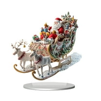 FastXmas Christmas Acrylic Snowmen Figurines Tabletop Decoration,2D Snowman Candle with Reindeer Pattern Christmas Desktop Ornament for Xmas Holiday Winter Festive Home Party Ornament(7.7x7.8 In)