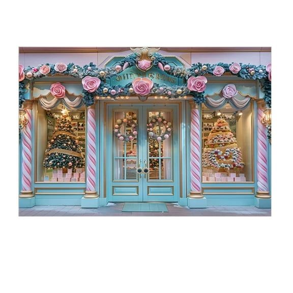 FastXmas Christmas Backdrop Christmas Window Backdrop for Photography Winter Snow Scene Xmas Tree Christmas Party Decoration Banner Christmas Photo Background