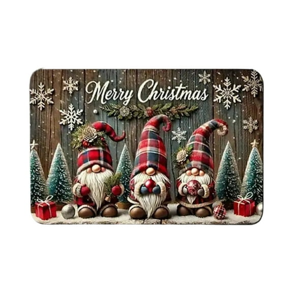 FastXmas Christmas Bath Mat,Welcome Door Mat, ElF Snowman Printing Winter Christmas Rugs Shower Mats, Non Slip Floor Rrea Rug,Soft Light Absorbent Washable Mat for Home Hotel Decor 15.7 X 23.6 inch