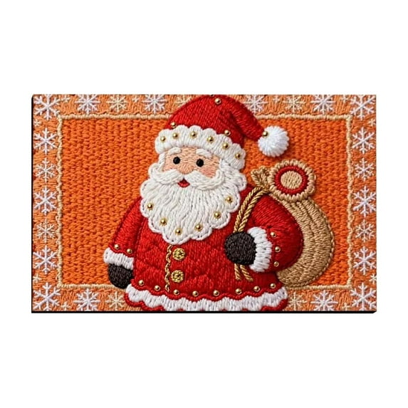 FastXmas Christmas Bathroom Floor Mat,Xmas Simulate 3D Knitted Absorbent Mat,Santa and Pinte-Tree Floor Area Rug,Christmas Non Slip Mat for Bathroom, Kitchen, Door, Bedroom, Home Decor 23.6x15.7 In
