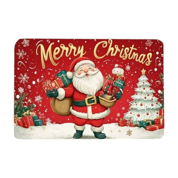 FastXmas Christmas Bathroom Rugs Winter Christmas Bath Mat Non Slip Farmhouse Entrance Welcome Door Mats Holiday Cute Xmas Decorations Outdoor Rug for Home Indoors Kitchen