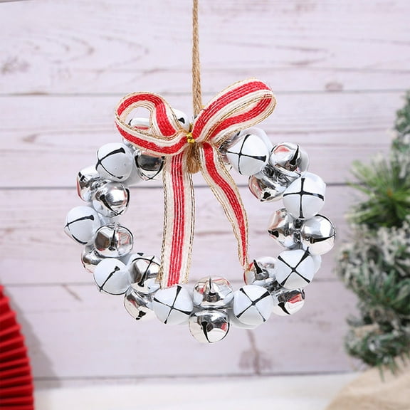 FastXmas Christmas Bell Wreath, Christmas Tree Hanging Decorative Christmas Garland Ornament, Front Door Christmas Bell Wreath Ornaments, Party Wreath Decoration