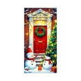thumbnail image 1 of FastXmas Christmas Door Covers Ornament 2.95*6 Ft Red Merry Christmas Door Covers Washable Elastic Fabric Balls with Snowflakes Pattern Christmas Door Covers for Front Door Cover Festive Party Home, 1 of 6
