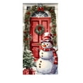 thumbnail image 1 of FastXmas Christmas Door Covers Ornament 2.95*6 Ft Red Merry Christmas Door Covers Washable Elastic Fabric Balls with Snowflakes Pattern Christmas Door Covers for Front Door Cover Festive Party Home, 1 of 5