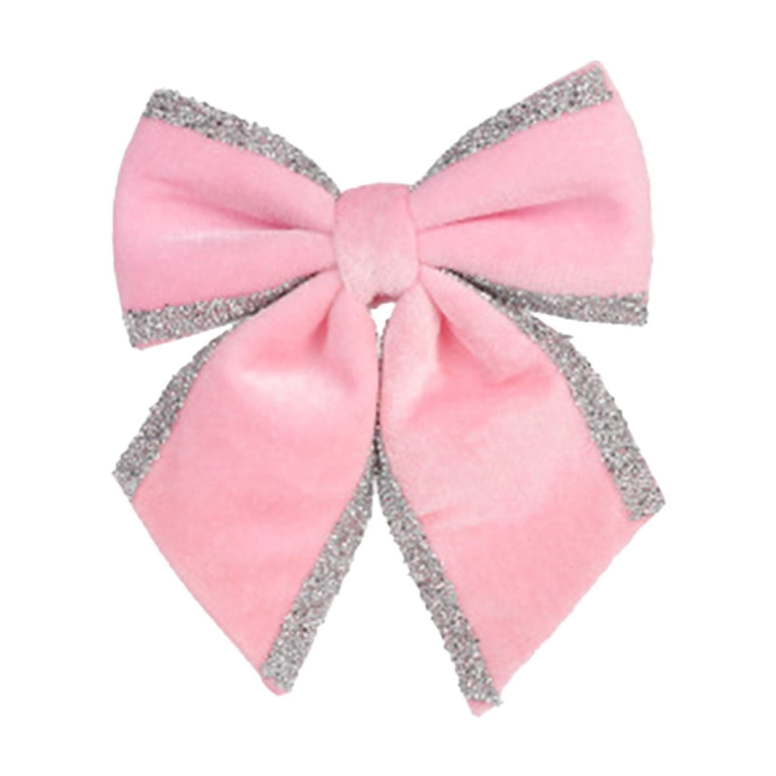 FastXmas Christmas Flannel Stickys Powder Bows Decoration,Big Flocking ...