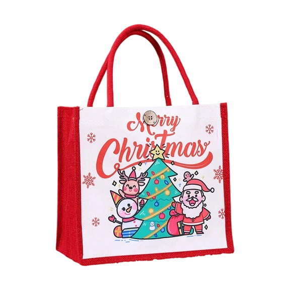 FastXmas Christmas Gift Bags with Handles,Non-woven Christmas Theme Treat Bags,Small Reusable Holiday Tote Bag with Santa Claus Print Bag for Gifts Wrapping,Xmas,Party Birthday Supplies(9x10.2Inch)