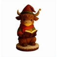 thumbnail image 1 of FastXmas Christmas Highland Cow Night Light,6.3 x 3.9 Inch Cute Highland Cow Reading Book Figurine Lamp,Christmas Resin Hightland Cow Statue Night LIght Decoration for Christmas Boys Girls Lamp Gift, 1 of 4