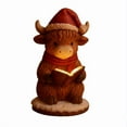 thumbnail image 1 of FastXmas Christmas Highland Cow Night Light,6.3 x 3.9 Inch Cute Highland Cow Reading Book Figurine Lamp,Christmas Resin Hightland Cow Statue Night LIght Decoration for Christmas Boys Girls Lamp Gift, 1 of 4