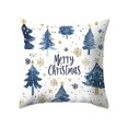 thumbnail image 1 of FastXmas Christmas Pillow Covers 17.7 x17.7 Inch,​Blue and White Christmas Scene Pattern,​Xmas Blue PineTrees Snowflakes Snowman Decorative Pillow Cases Square Cushion Cover for Sofa Couch Home Decor, 1 of 5