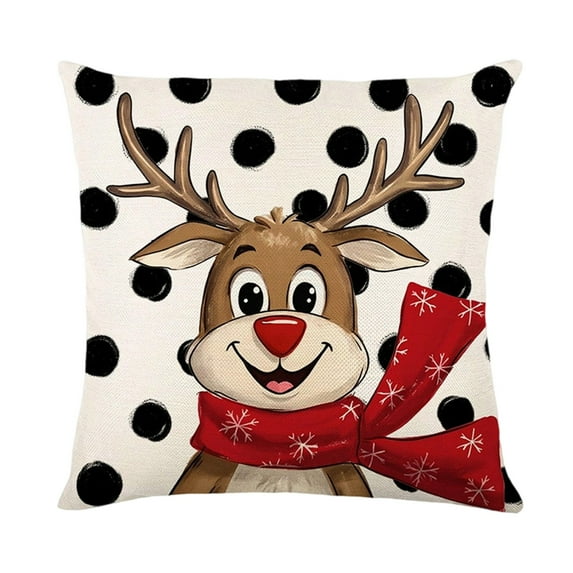 FastXmas Christmas Pillow Covers 18x18 Inch Pillow Covers Xmas Decorations Merry Christmas Pillows Winter Holiday Farmhouse Seasonal Throw Case Decor for Sofa Couch